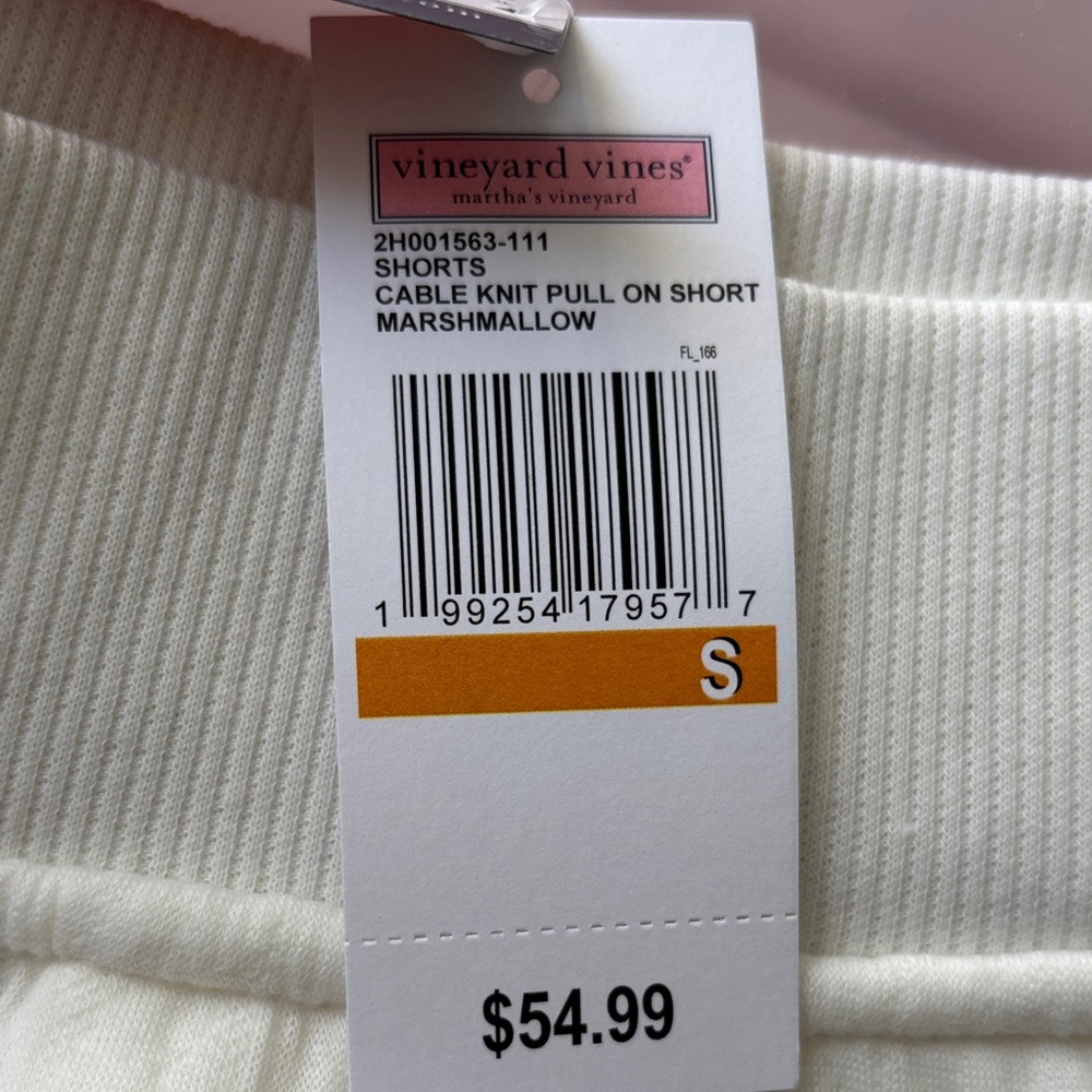 Vineyard Vines Cream Quilted Lounge Shorts with Whale Logo-Firm price - Picture 4 of 5